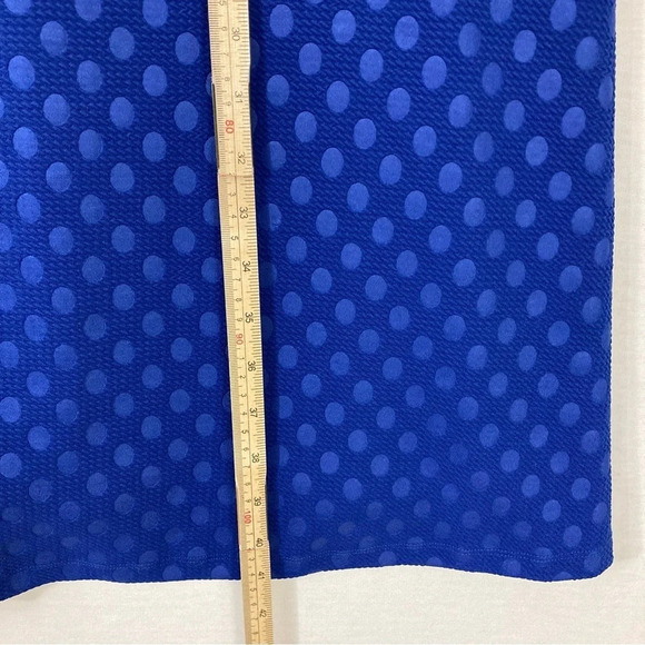 New Avenue Blue Polka Dot Round Neck Short Sleeve Stretch Dress size 22/24 - Picture 7 of 11